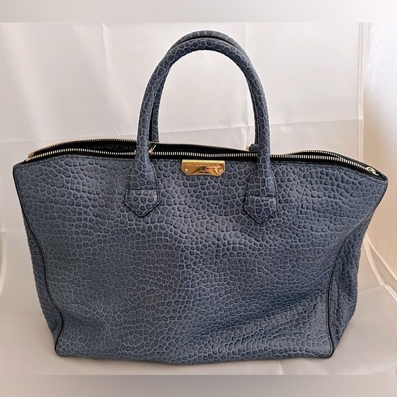 Burberry | Dewsbury Blue Leather Tote Bag - Picture 1 of 16